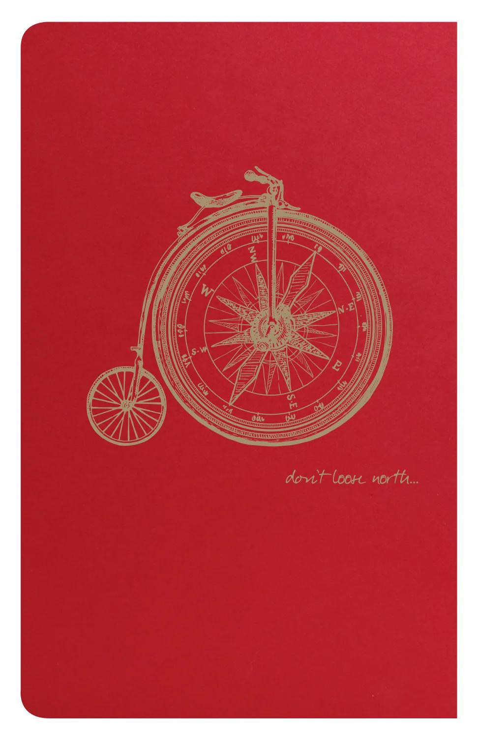 Fliegender Geist Red textile Sting Notebook 7,5x12cm 48p gefütterte passende Motive Elfenbeinpapier 90g - Rot (Paket x10)