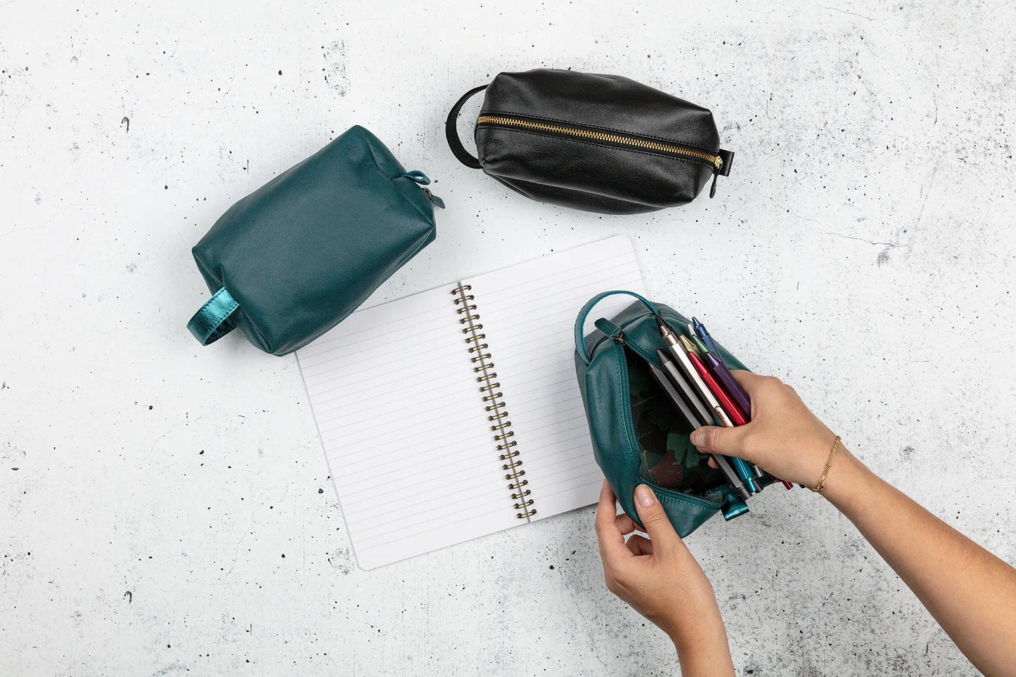 Ginkgo, Multi-purpose leather case 18x11x7 cm (Pack x2)