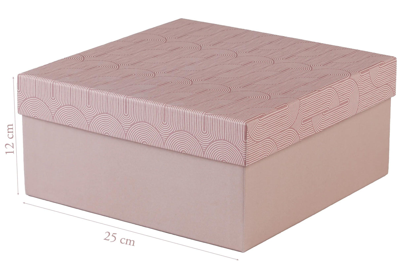 Terracotta, Set von 3 Quadratboxen 25x25x12 cm, 20x20x11cm und 16x16x10 cm (Paket x2)