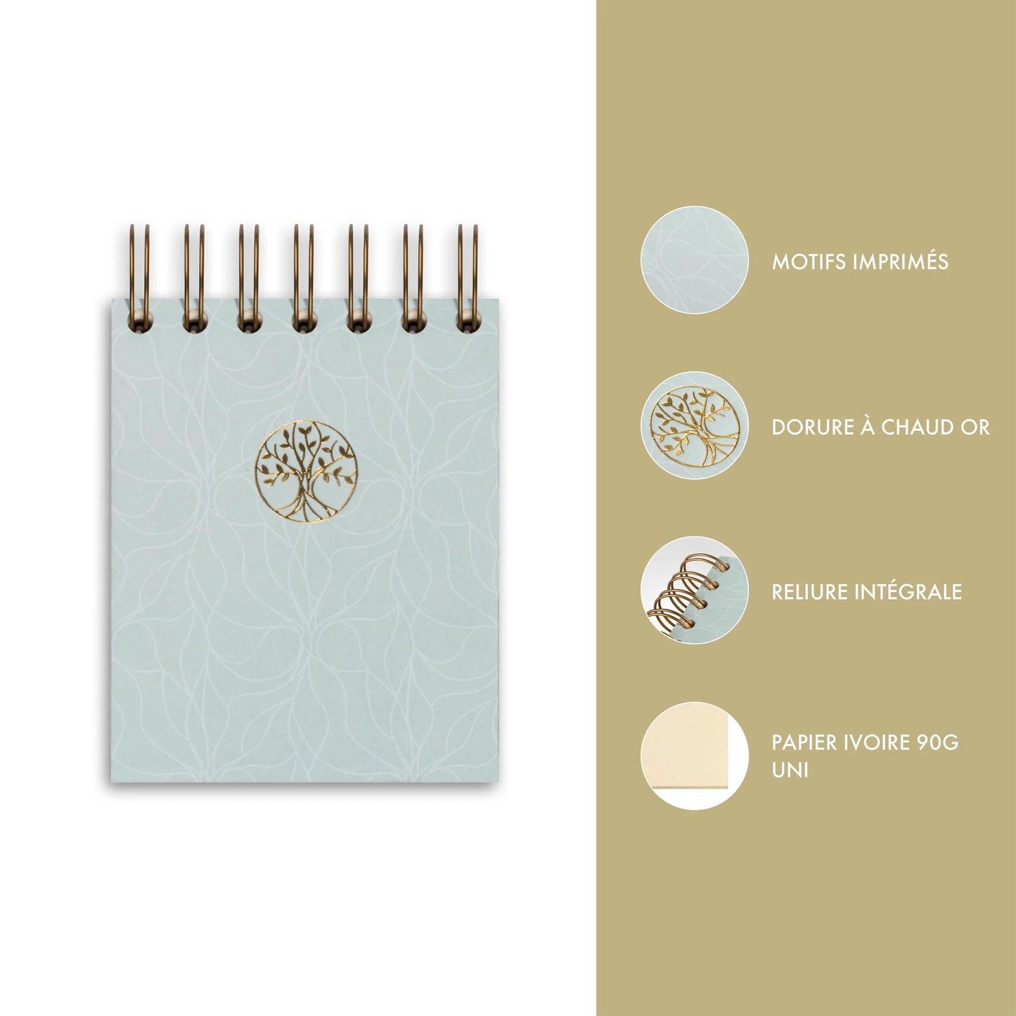 Inspire, Block integral binder head 9x11 cm, 160 sheets, plain, ass. - New (Pack x6)