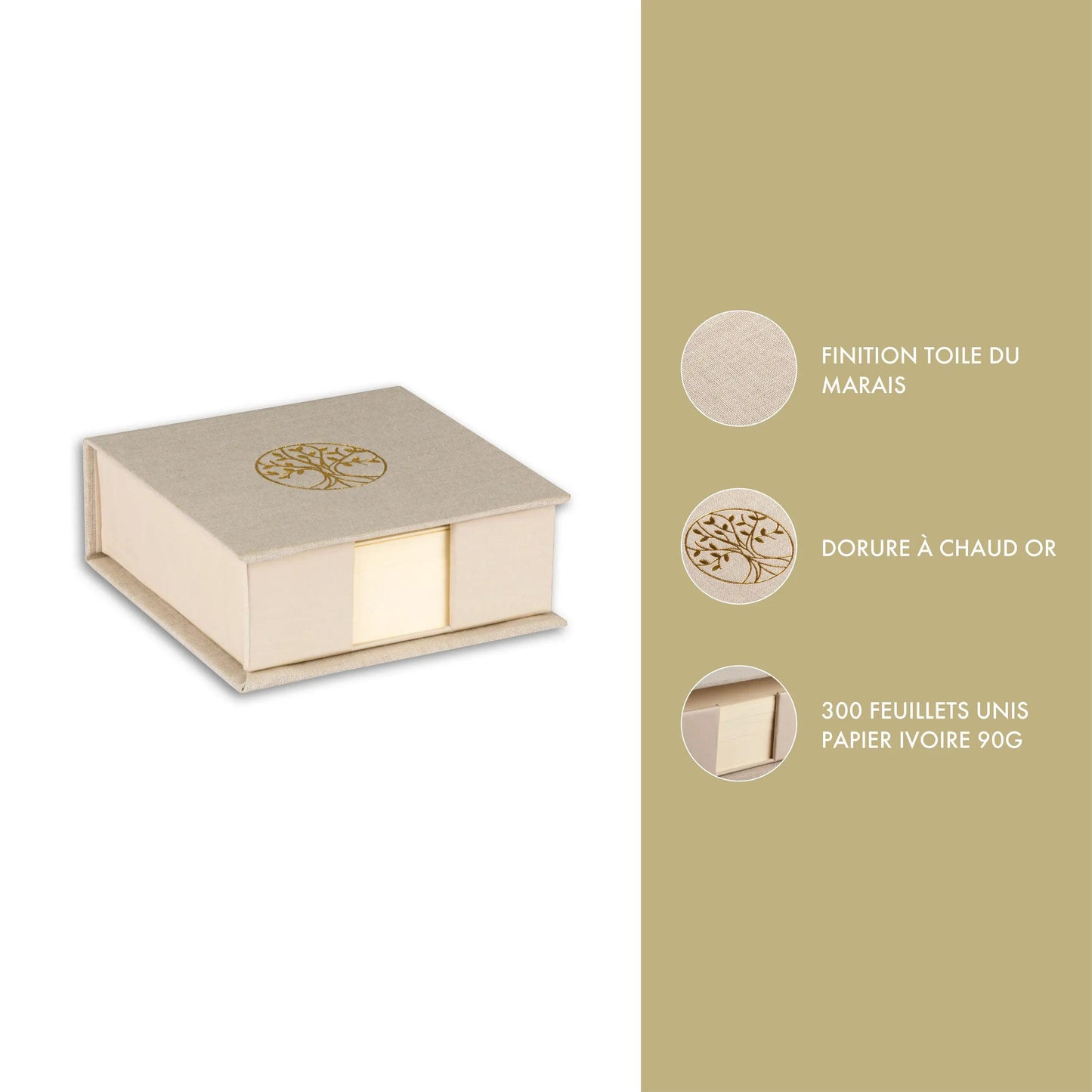 Inspire, Cube block, Marais canvas, 11x11x4cm containing 300 single sheets 9.8x9.8 cm - New (Pack x4)