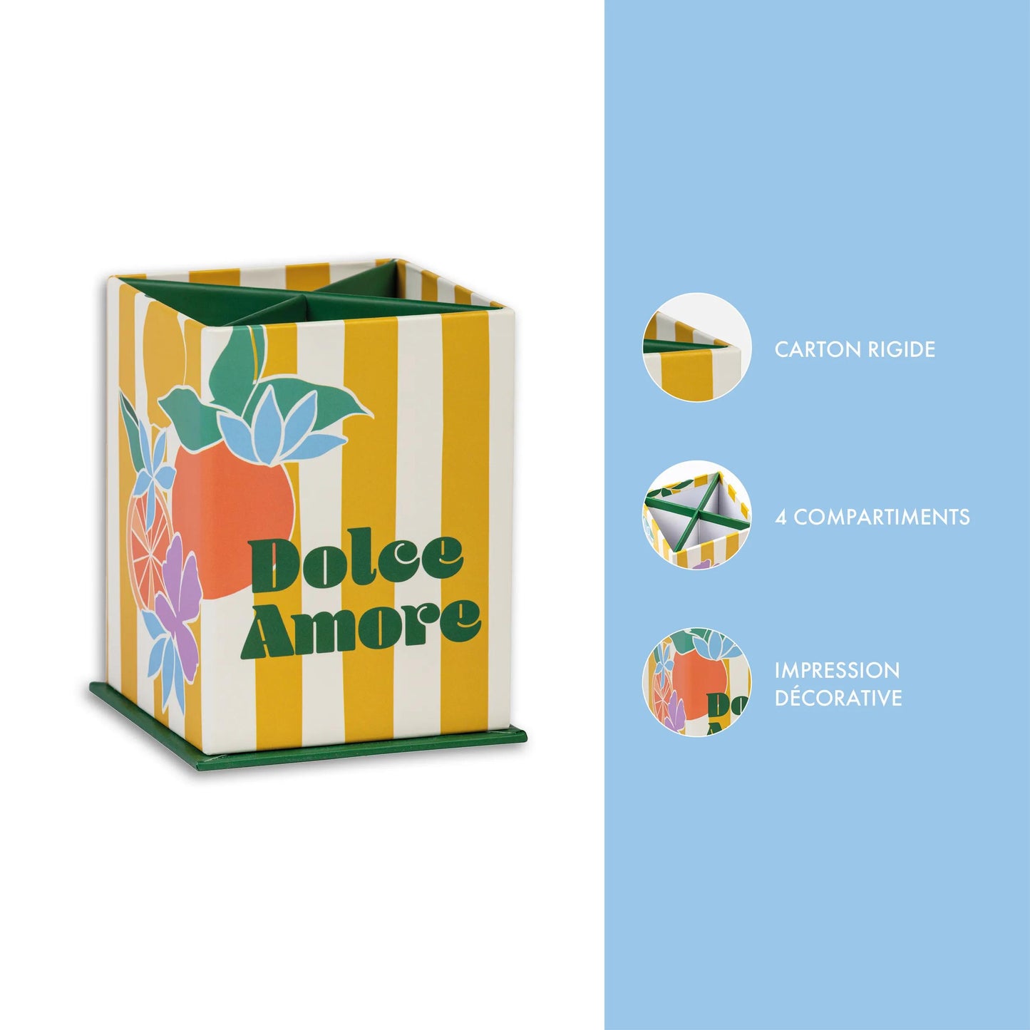 Dolce Amore, Square pencil jar 8,5x8,5x11 cm (Pack x4)