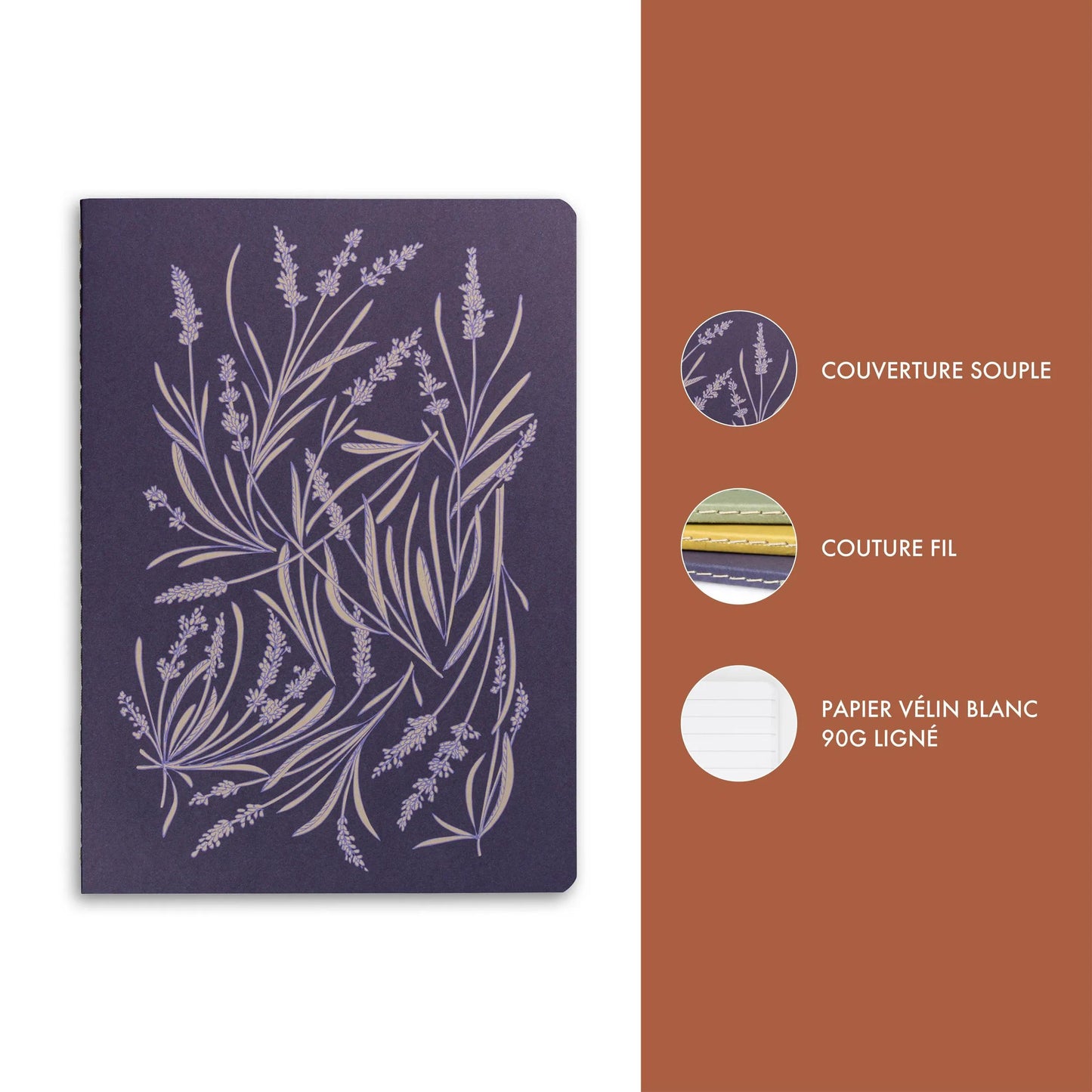 Garten der Sens, Sewn Buch A5 Faden 14,8x21 cm, 64 Seiten, gefüttert, Arsch. - Neu (Paket x9)