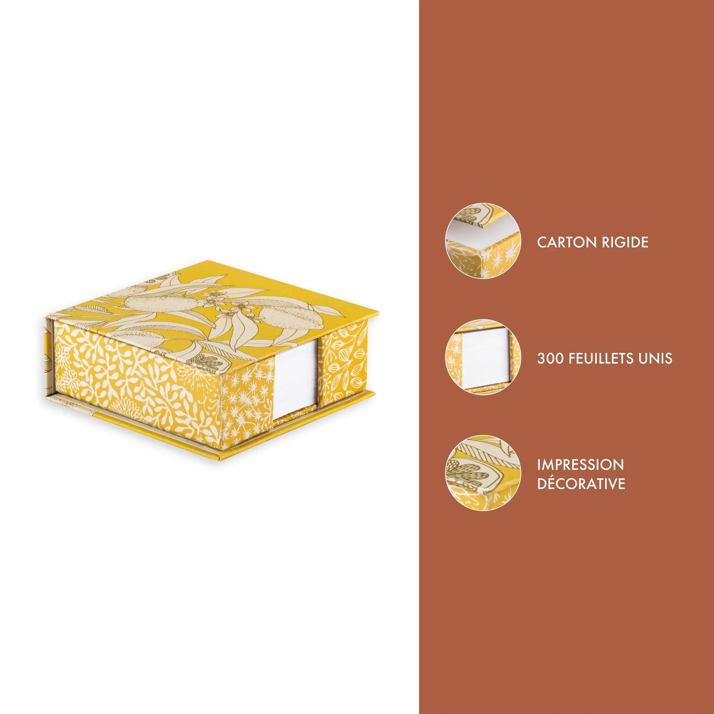 Jardin des Sens, Bloc cube 11x11x4cm contenant 300 feuillets unis 9,8x9 ,8 cm - New (Lot x4)