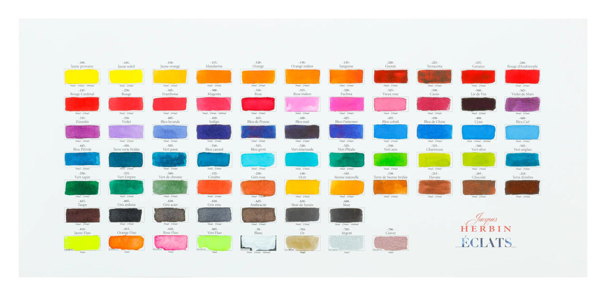 Nuancier Encres Eclats 70 couleurs