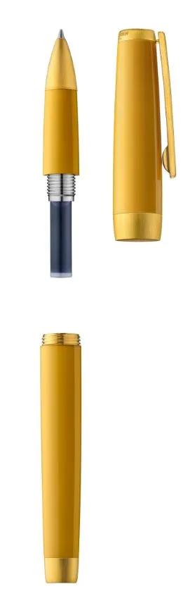 Roller Stift, Bernstein Harz Körper, gebürstet gelb Gold Attribute - Amber