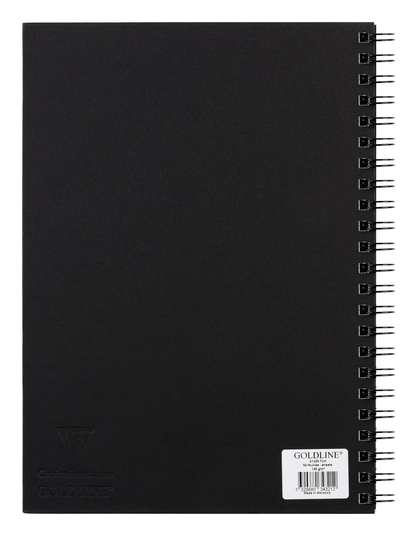 Goldline spiral notebook 50F A4 140g portrait - Black - New (Pack x5)