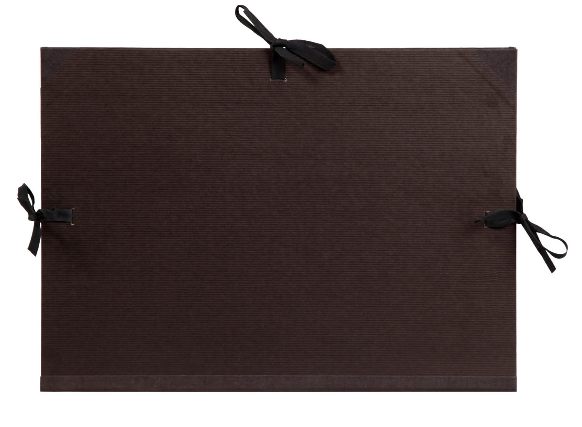 Carton à dessin Kraft 3 cordons 32x45cm - Noir (lot de 8)