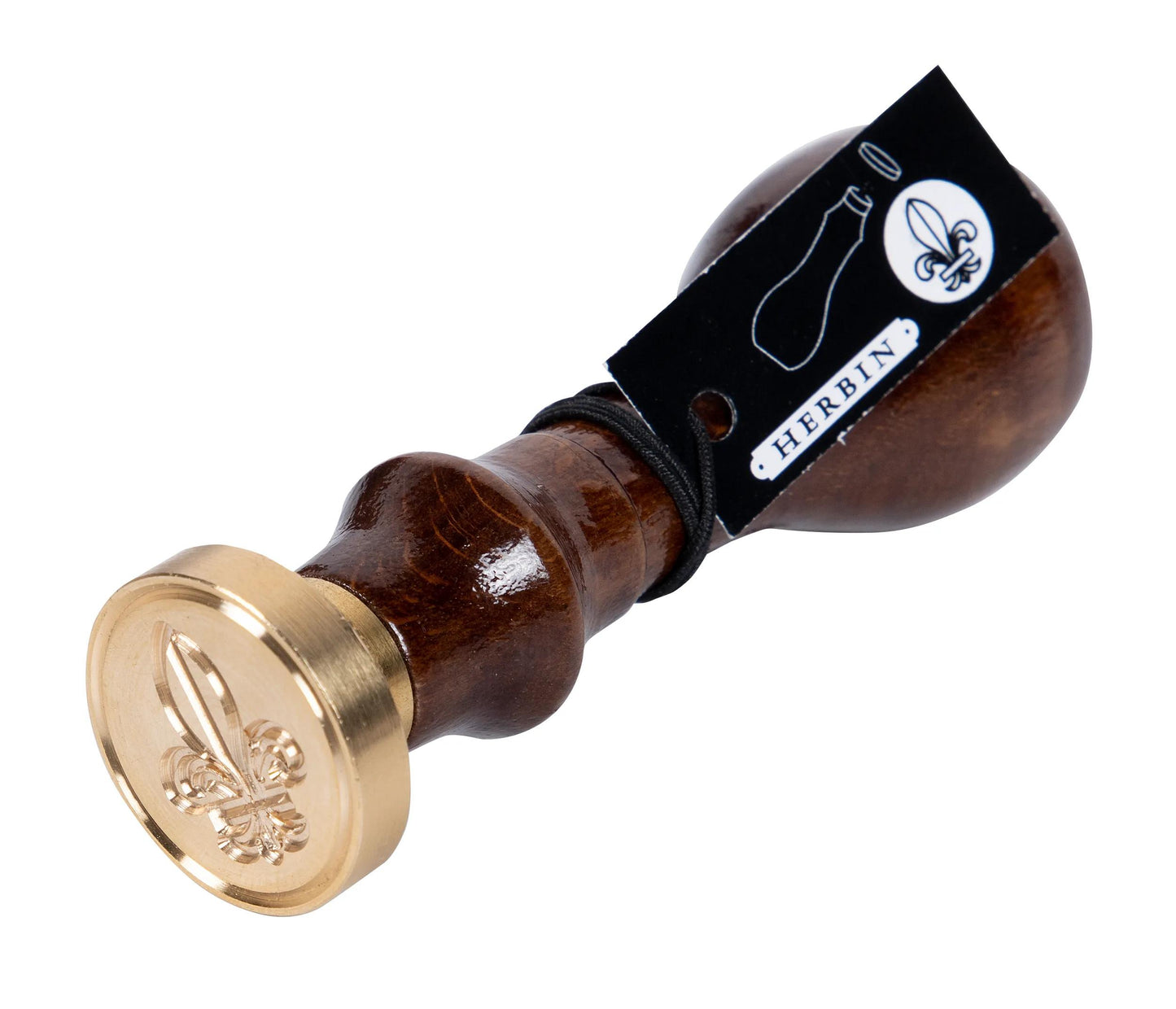 Sceau à vis avec manche en bois vernis ( Symbole) - rose - Fleur de Lys (Lot x2)