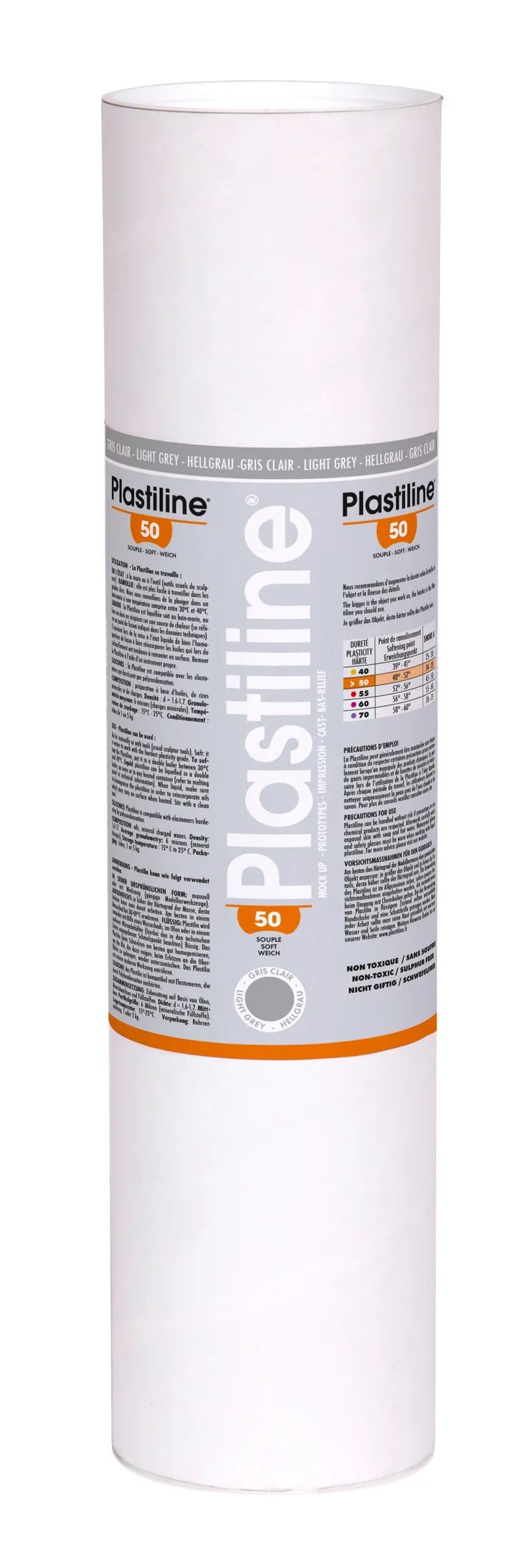 5 kg de plastiline dureté 50 - Gris clair