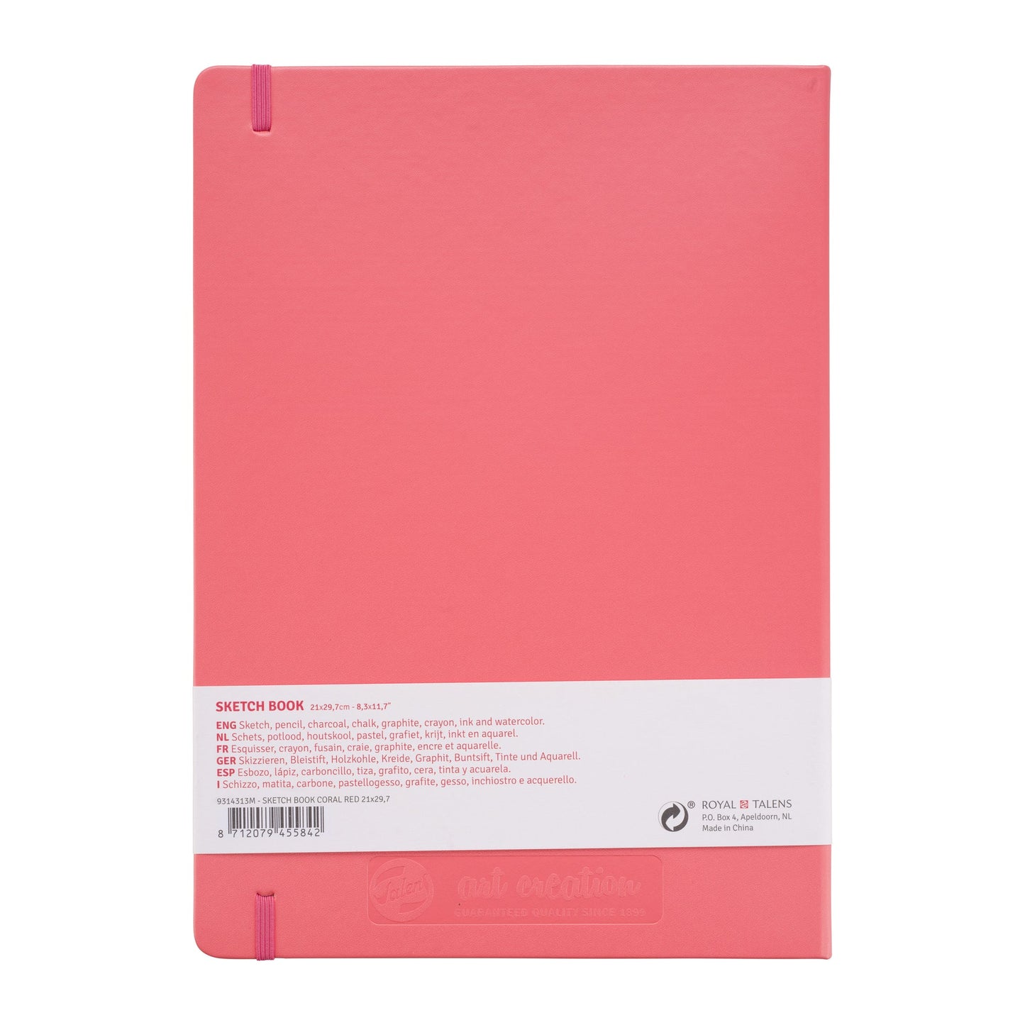 Talens Art Creation Sketchbook Coral Red | 21 x 29.7 cm, 140 g, 80 sheets