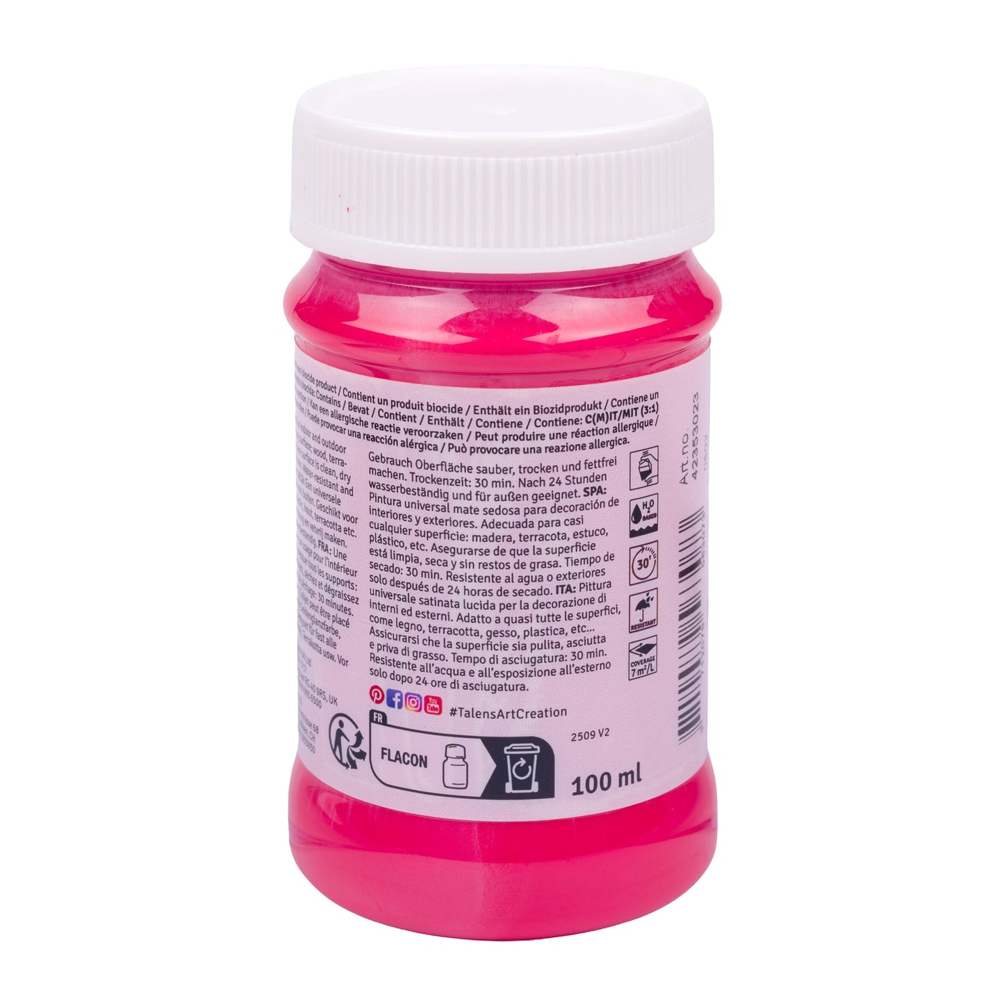 Talens Art Creation Intérieur & Extérieur Pot 100 ml Rouge Fort 3023