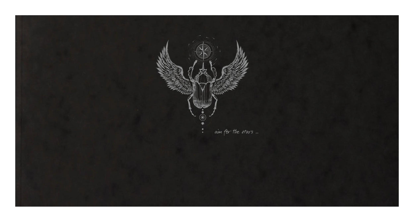 Flying Spirit Notebook genäht 50F 10.5x21cm 90g - Schwarz (Paket x5)