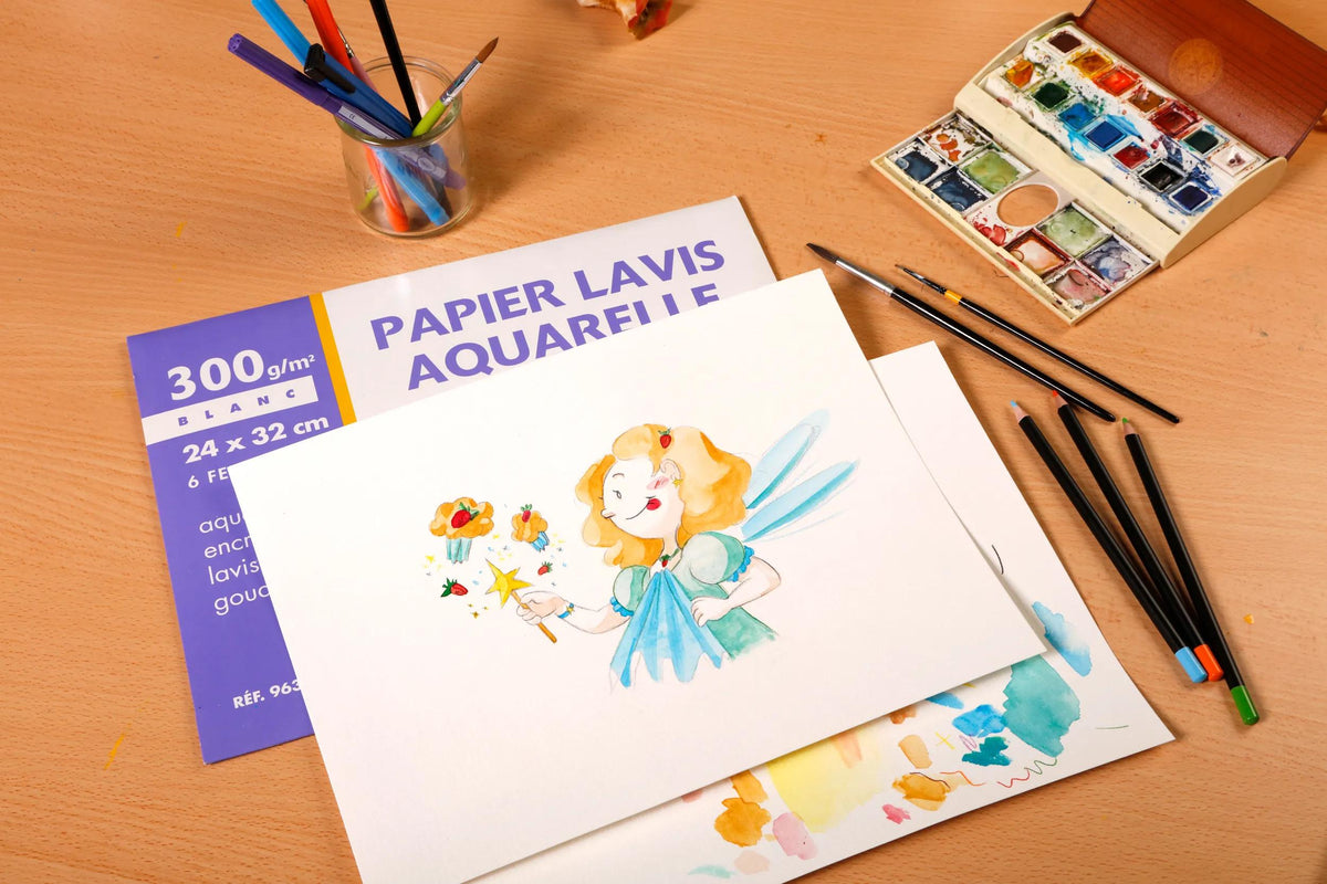 Lavis Aquarelle paquet 24F 50x65cm 300g