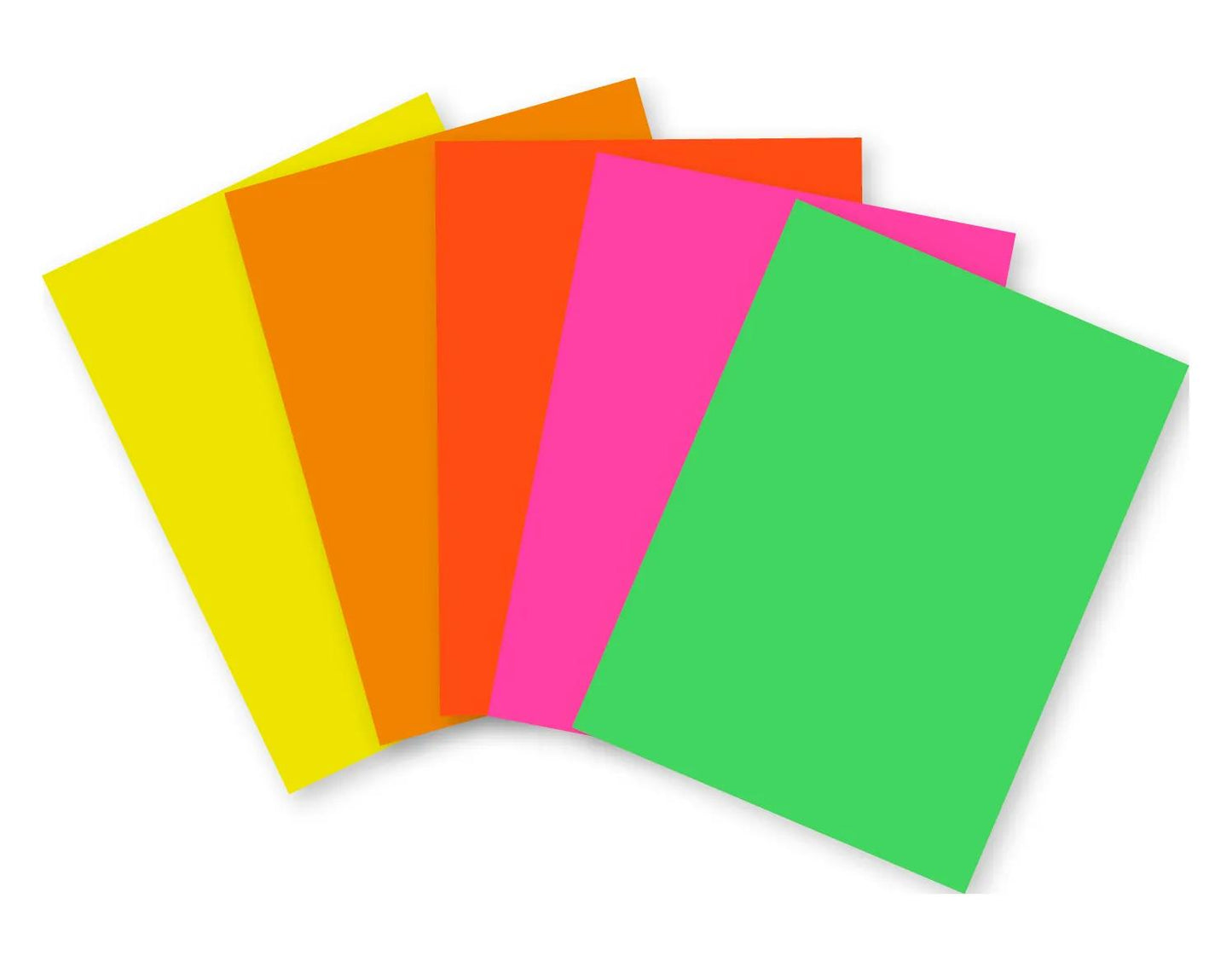 FLUO AFFICH PAPER, Packung mit 100 Blättern 90g/m2 im Format 21x29.7cm - Sortiment