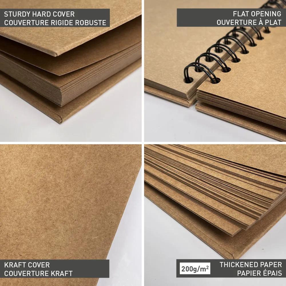 Album zur Anpassung von 40 Blatt 200g/m2 im Format 27x20cm - Kraft (Paket x3)