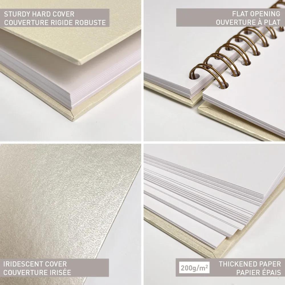 Album to customize 40 sheets 200g/m2 in 32x24cm format - Ivory iridescent (Pack x3)