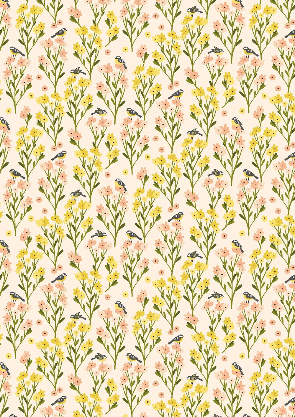 PAPIERS IMPRIMÉS, Bloc de 20 feuilles à motifs 160g/m2 au format A4 (21x29,7cm) + 1 idée créative - Printemps - Multicolore (Lot x5)
