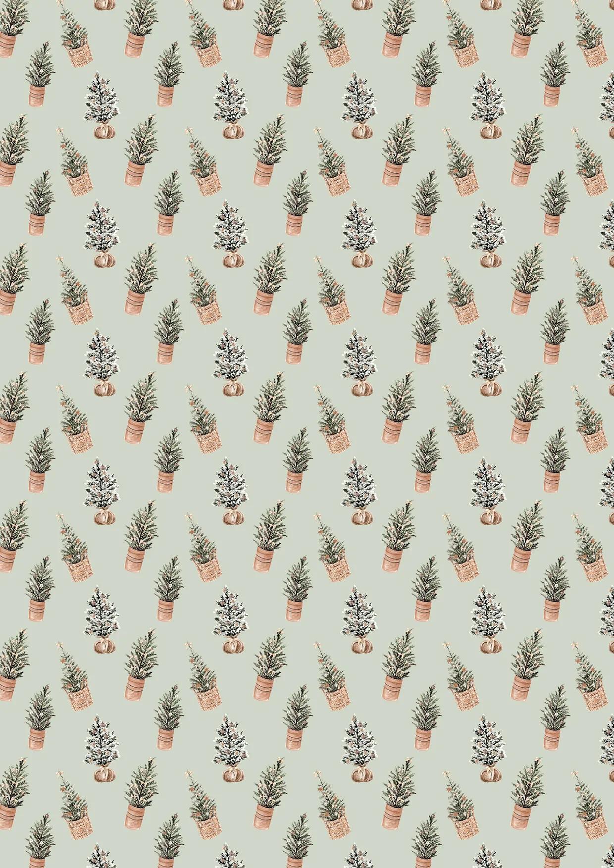 GEDRUCKT PAPIER, Block von 20 Motivplatten 160g/m2 im Format A4 (21x29.7cm) + 1 kreative Idee - Weihnachten gemütlich - Mehrfarbig (Paket x5)