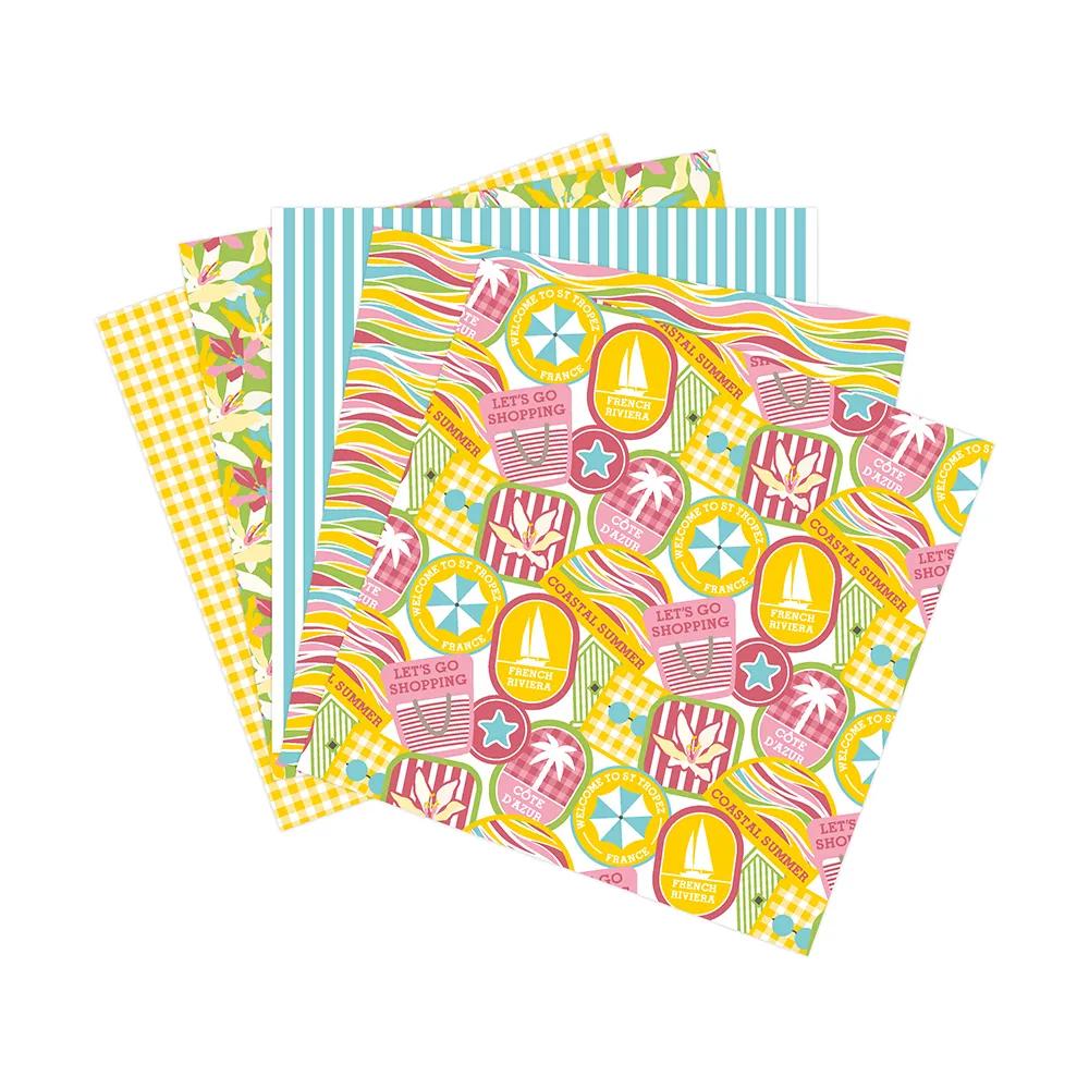 PRINTED PAPER, Pack of 5 sheets 200g/m2 in format 30.5x30.5cm - Multicolor (Pack x5)