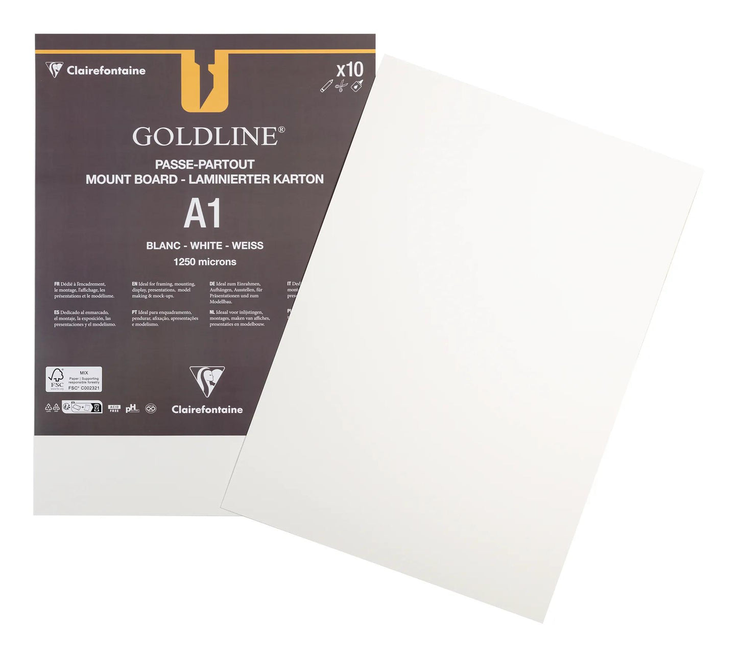 Goldline laminato per tutti i pacchetti 10F A1 1.25mm - Bianco - Nuovo