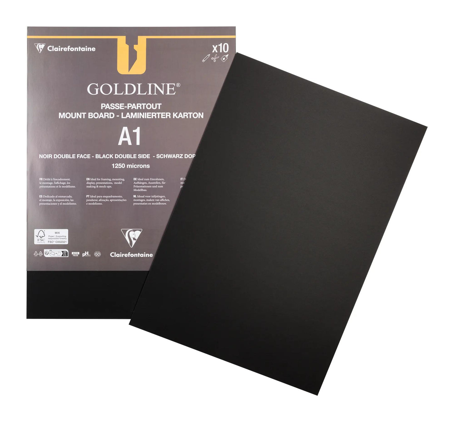 Goldline contrecollé pour passe-partout paquet 10F A1 1,25mm - Noir / Noir - New