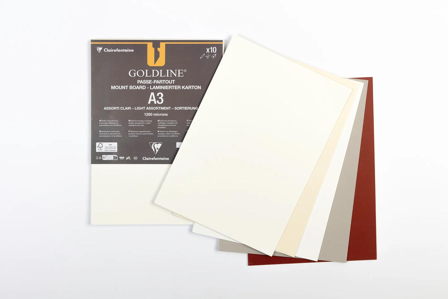 Goldline laminato per tutti i pacchetti 10F A3 1.25mm - Assortimento ombreggiato leggero - Nuovo