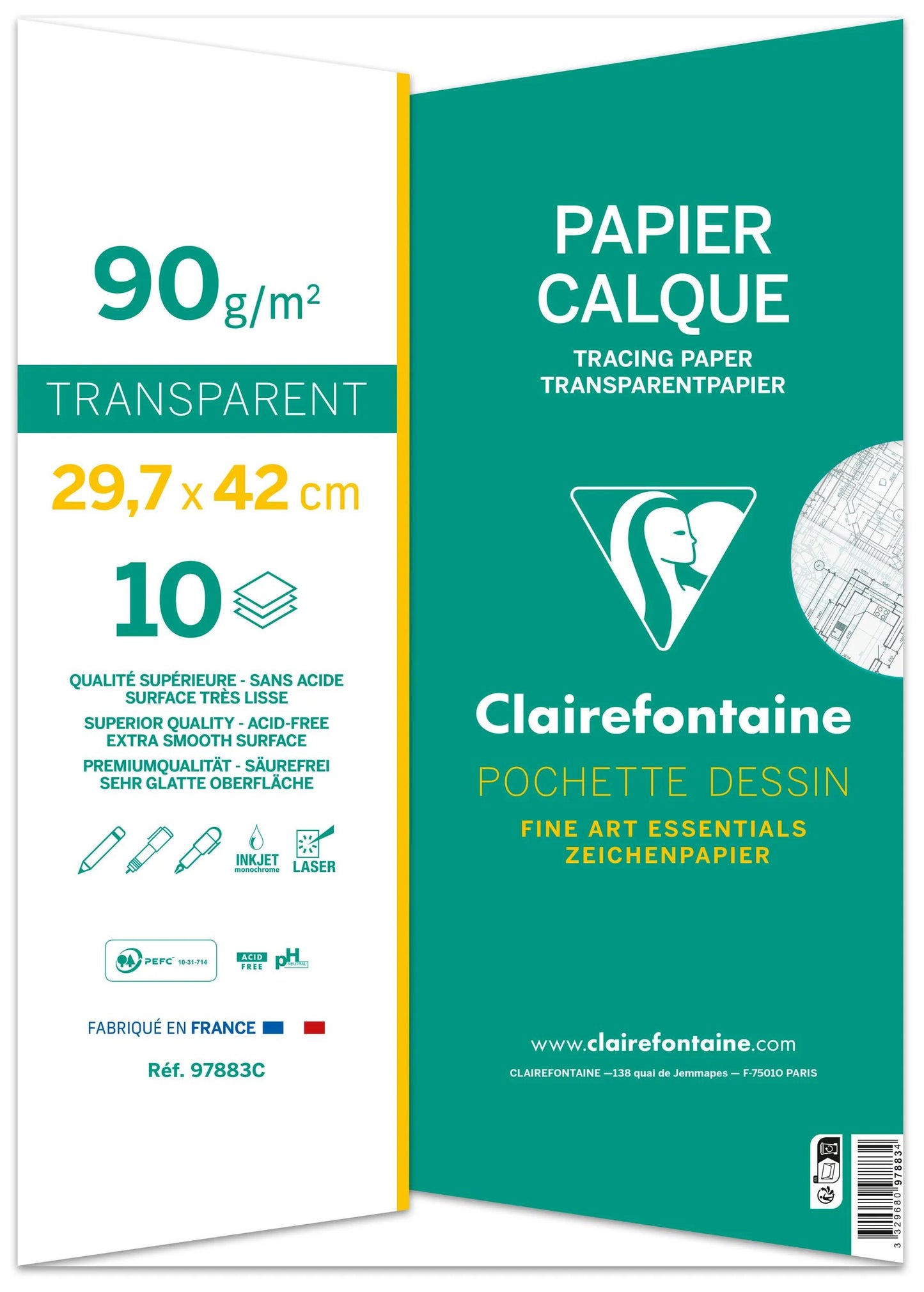 Paper Layer pouch 10F A3 90/95g (Pack x10)
