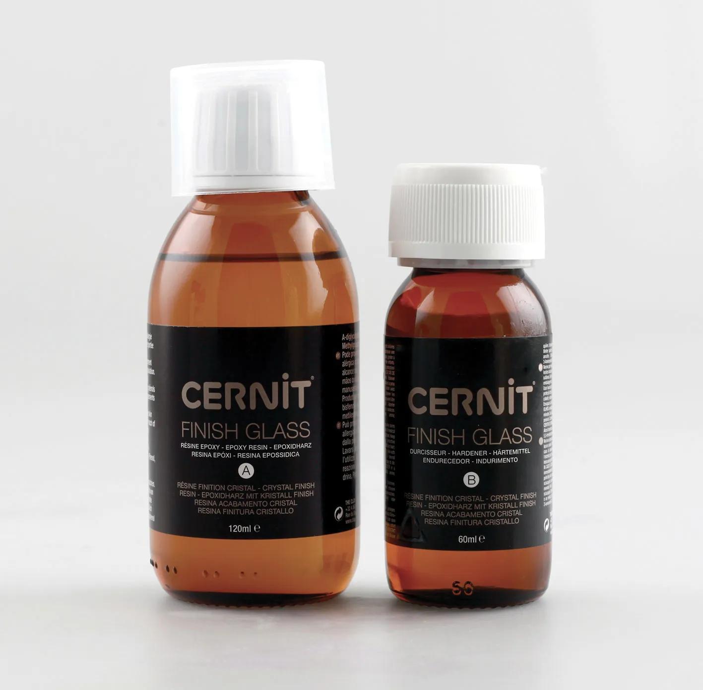 Cernit kit finish glass 120 ml + 60 ml - Transparent (Pack x4)