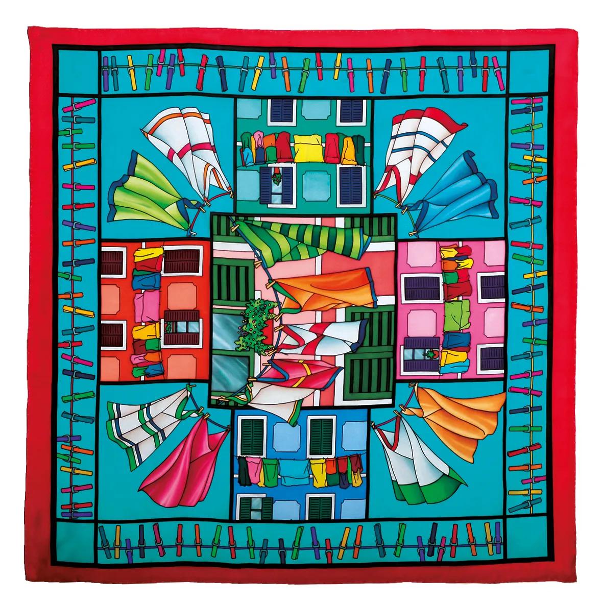 Square 100% silk - 90x90cm Window south - White (Pack x3)