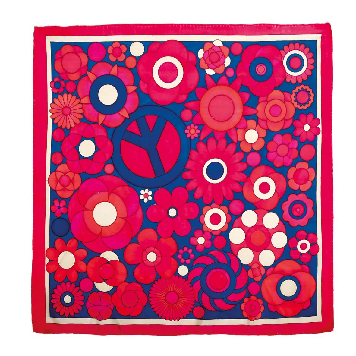 Square 100% silk - 90x90cm Peace - White (Pack x3)