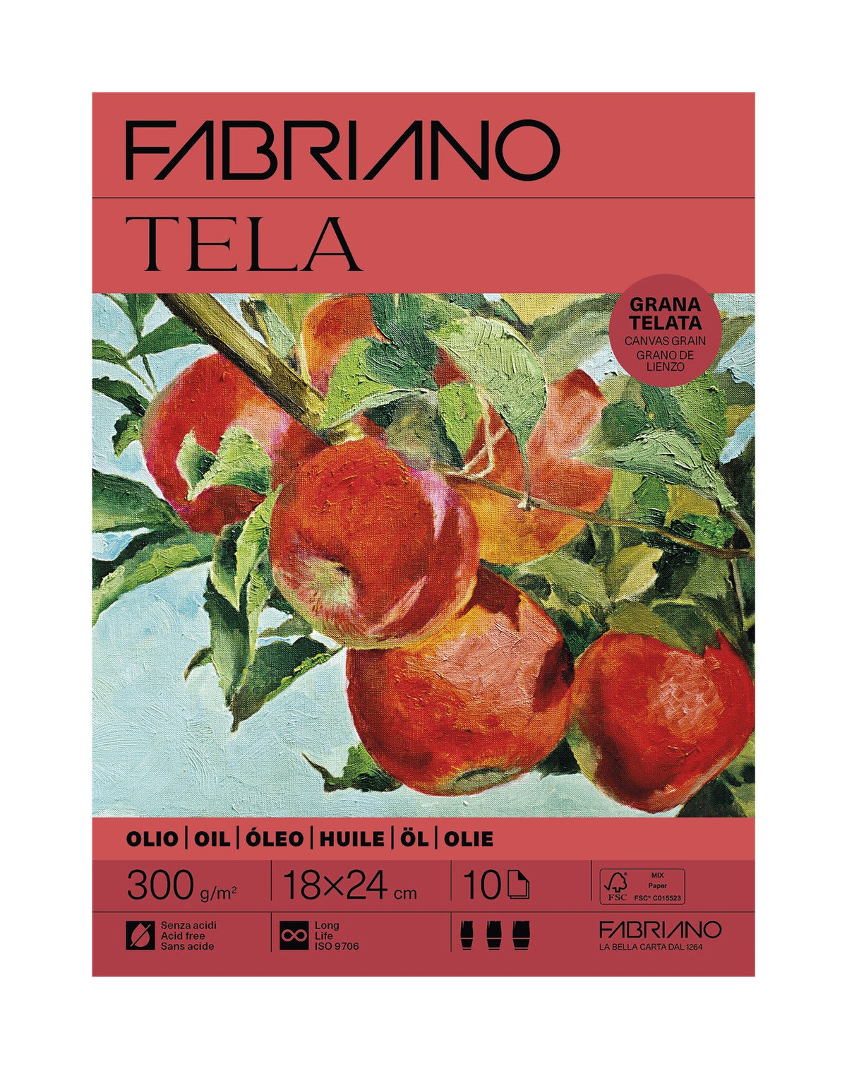 Blocco Fabriano Tela - 18 x 24 cm - 300g - 10 fogli (Pacchetto x6)