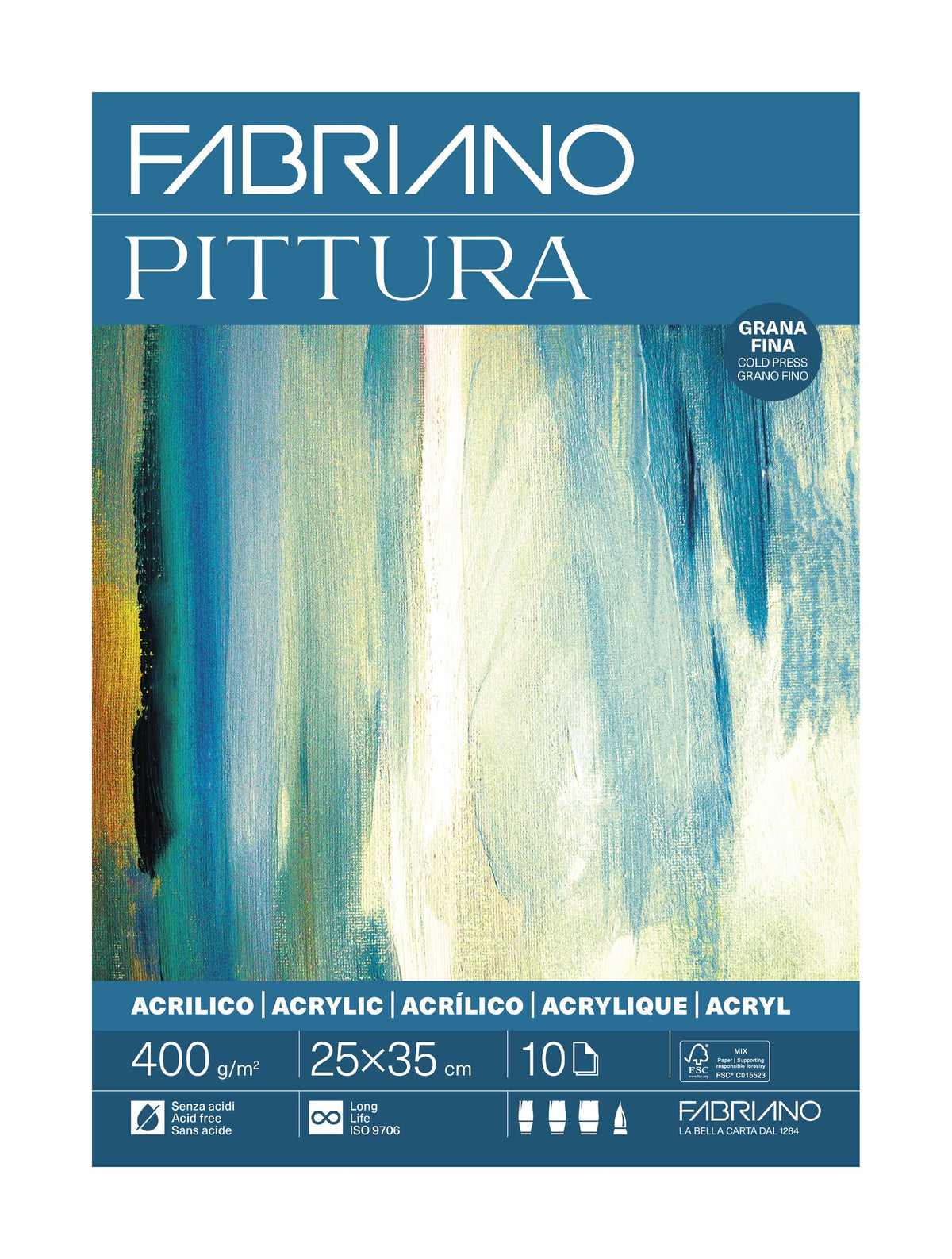 Blocco Fabriano Pittura - 25 x 35 cm - 400g - 10 fogli (Pacchetto x6)
