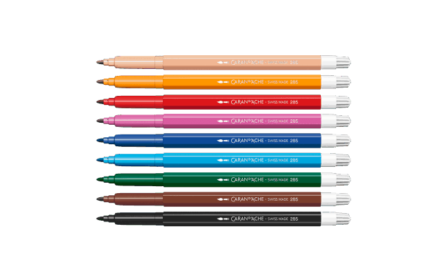 Karton-Etuis 10 Fasermaler SWISSCOLOR