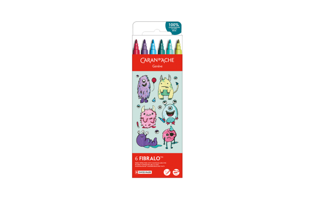Kawaii-Set 6 Fasermaler Fibralo™ Funny Monsters