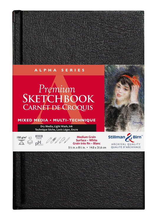 Alpha Series carnet rembordé rigide 62F 14x21,6cm 150g - Blanc (Lot x2)