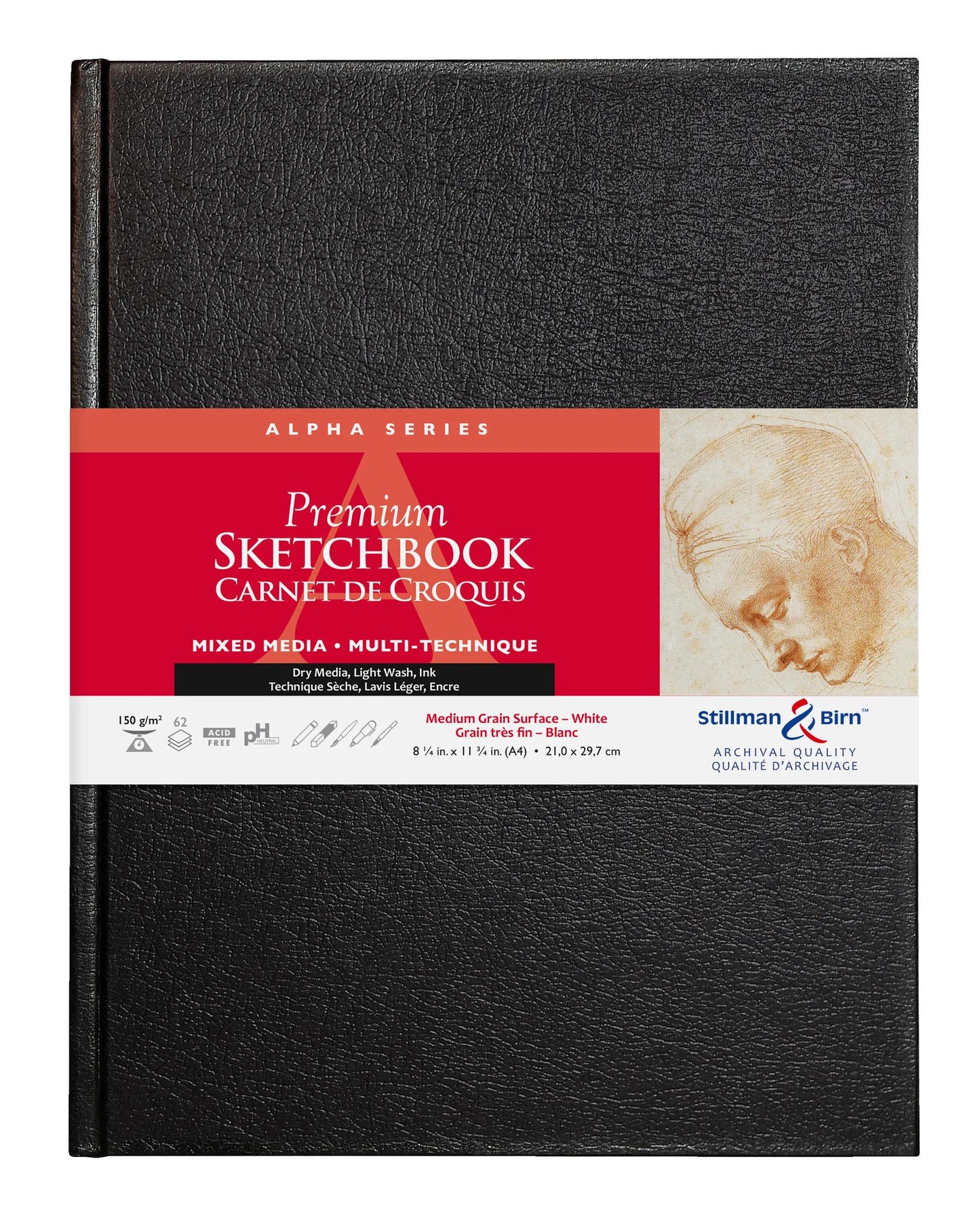 Serie Alfa rigida quaderno risposato 62F A4 150g - Bianco (Pacchetto x2)