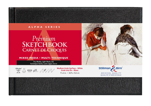 Alpha Series carnet rembordé rigide 62F 22,9x15,2cm 150g - Blanc (Lot x2)