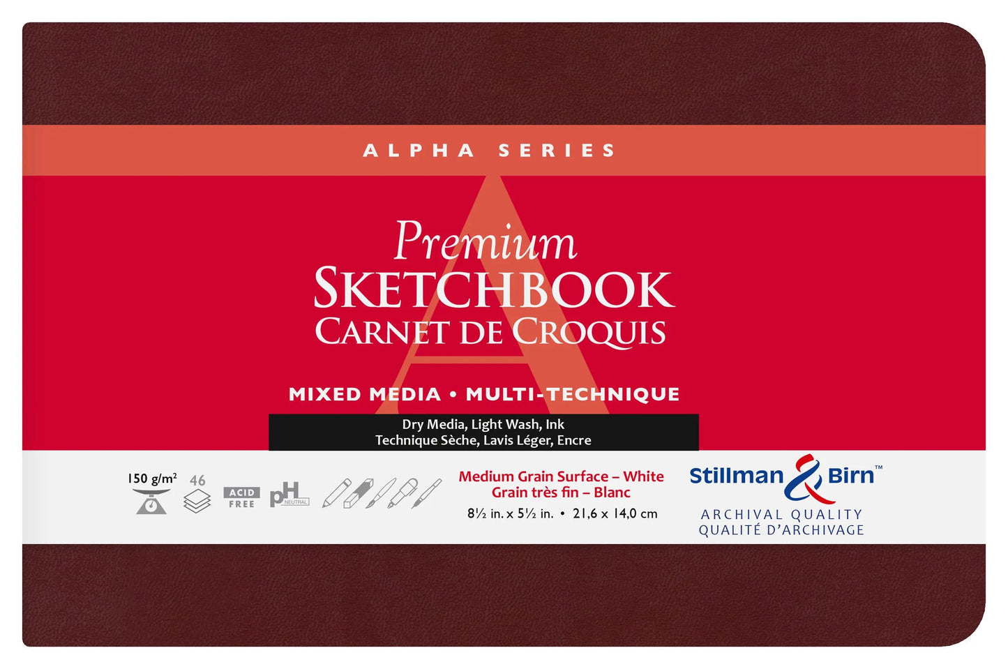 Serie Alpha soft notebook 46F 21,6x14cm 150g - Bianco (Pacchetto x2)