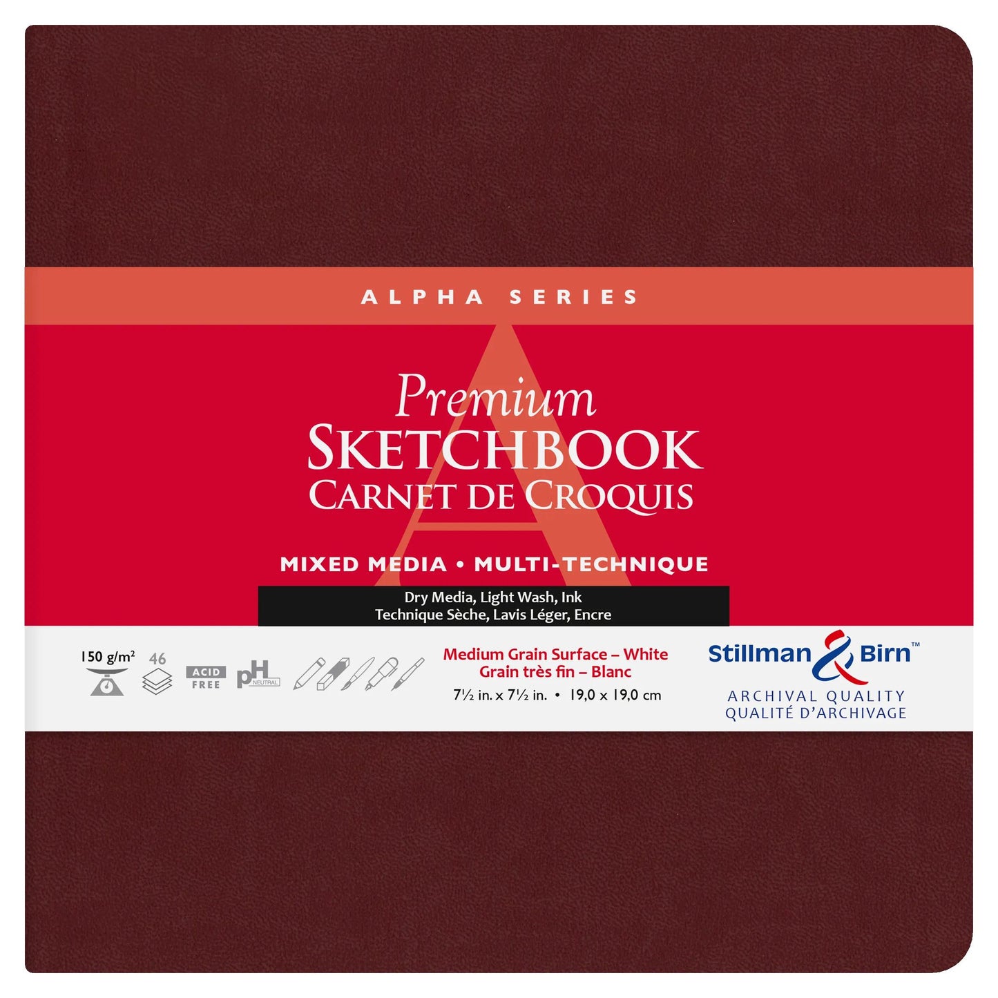 Alpha Series soft notebook 46F 19x19cm 150g - White (Pack x2)