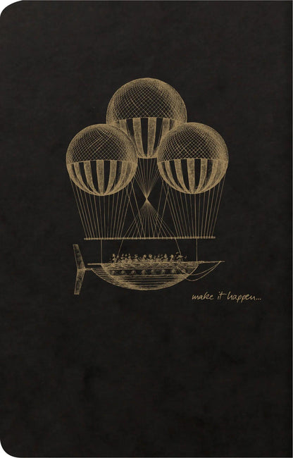 Flying Spirit textile stitching 11x17cm 96 pages lineed matching patterns ivory paper 90g - Black