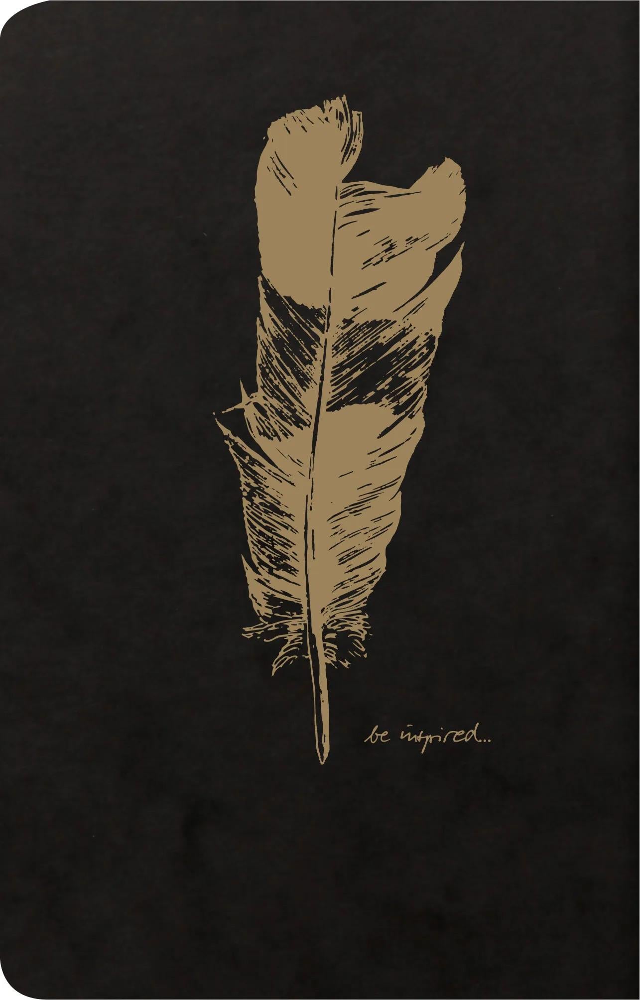 Flying Spirit Textilheftung 11x17cm 96 Seiten gefüttert passende Muster Elfenbeinpapier 90g - Schwarz (Paket x5)