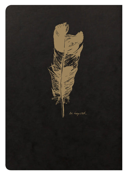 Flying Spirit textile sting A5 96 pages lineed matching patterns ivory paper 90g - Black