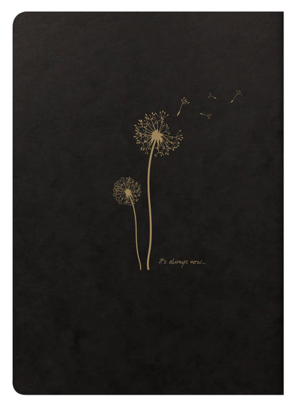 Flying Spirit textile sting A5 96 pages lineed matching patterns ivory paper 90g - Black