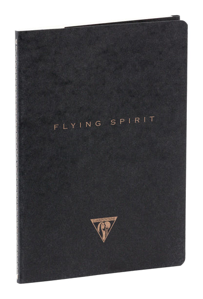 Flying Spirit textile sting A5 96 pages lineed matching patterns ivory paper 90g - Black
