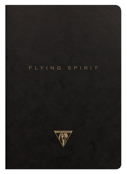 Flying Spirit textile sting A5 96 pages lineed matching patterns ivory paper 90g - Black
