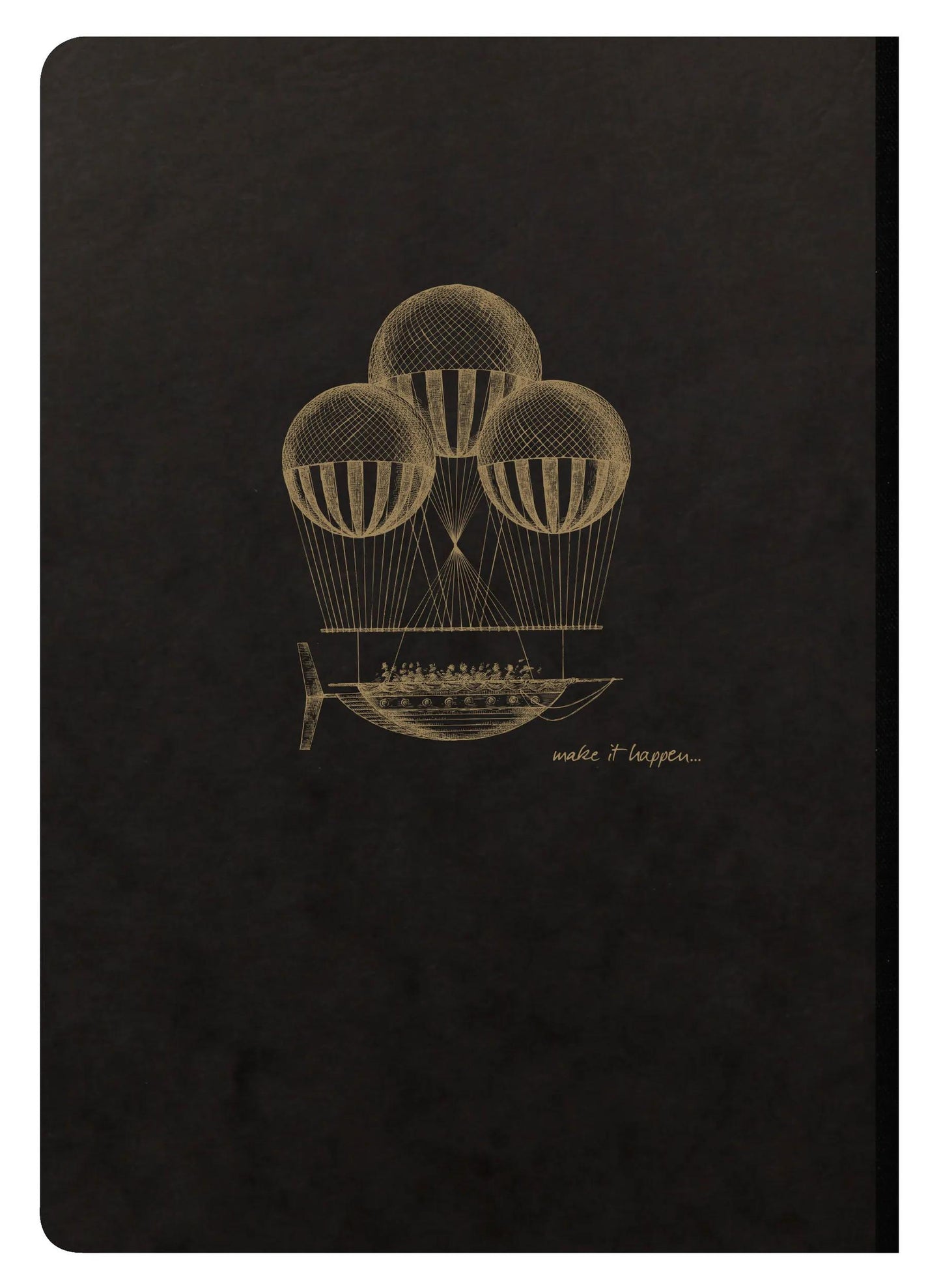 Flying Spirit booklet booklet genäht A5 192 Seiten gefüttert passende Motive Elfenbeinpapier 90g - Schwarz (Paket x5)