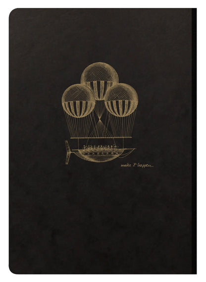 Flying Spirit booklet booklet genäht A5 192 Seiten gefüttert passende Motive Elfenbeinpapier 90g - Schwarz (5er-Pack)