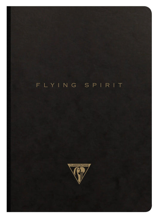 Flying Spirit booklet booklet sewn A5 192 pages lined matching motifs ivory paper 90g - Black (Pack x5)