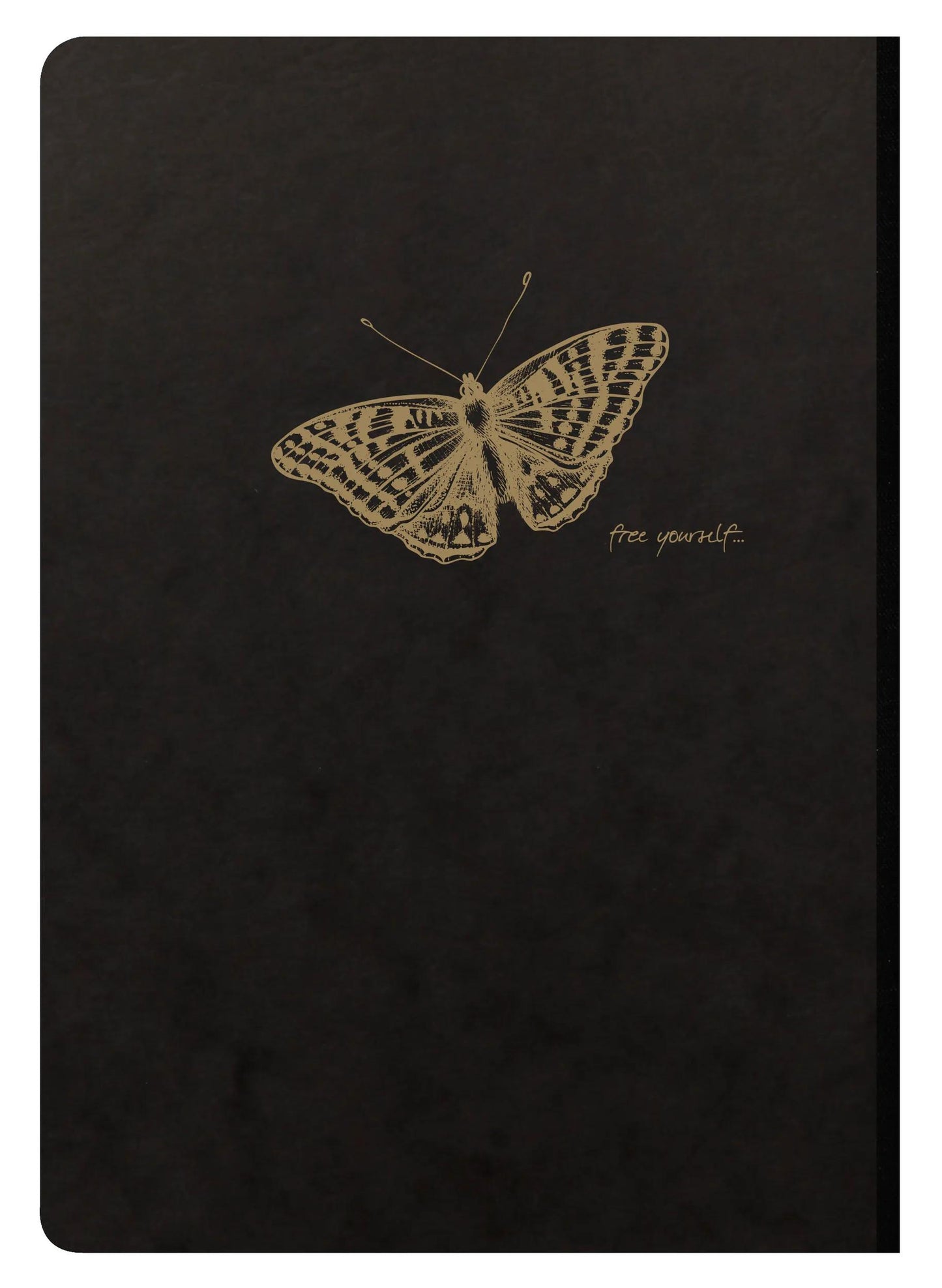 Flying Spirit booklet booklet genäht A5 192 Seiten gefüttert passende Motive Elfenbeinpapier 90g - Schwarz (Paket x5)